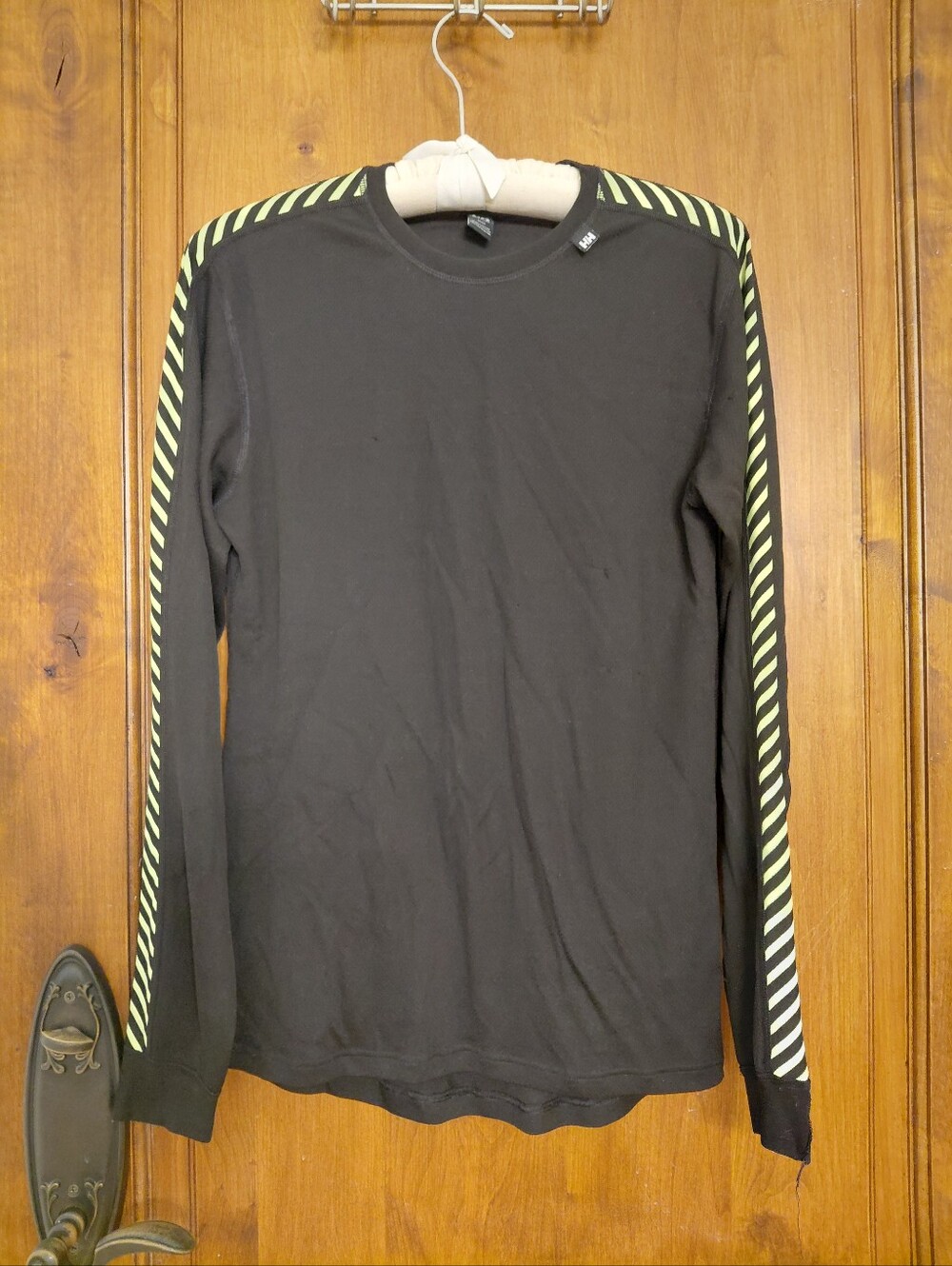 Helly Hansen Base Layer Top Mens M Black Stripe Long Performance
